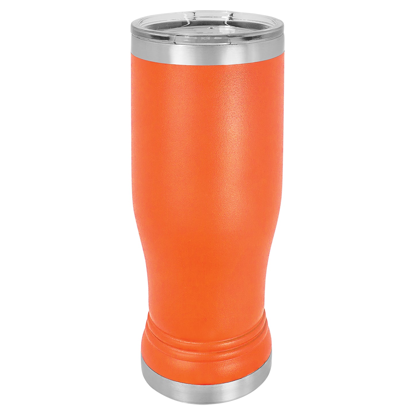 Personalized Laser Engraved  Orange 14 oz. Polar Camel Pilsner Tumbler with Clear Lid