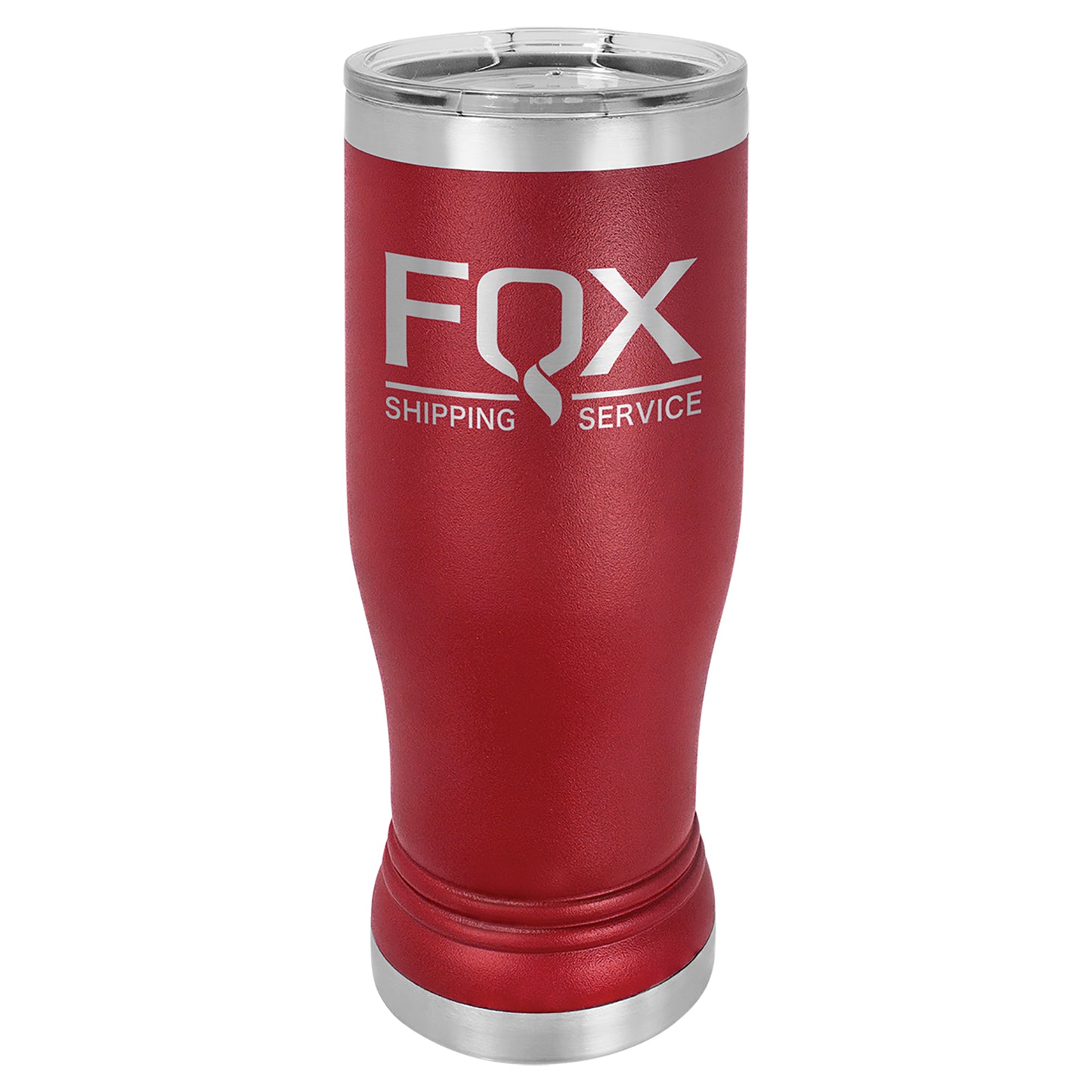 Personalized Laser Engraved  Maroon 14 oz. Polar Camel Pilsner Tumbler with Clear Lid