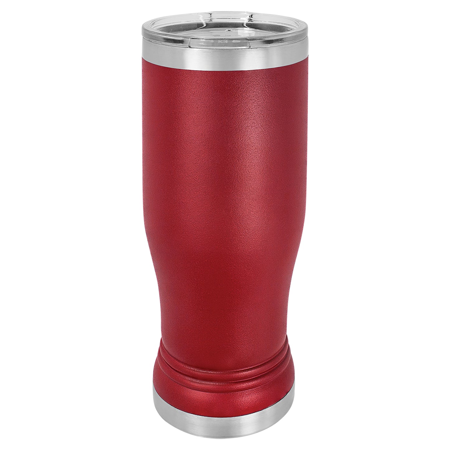 Personalized Laser Engraved  Maroon 14 oz. Polar Camel Pilsner Tumbler with Clear Lid