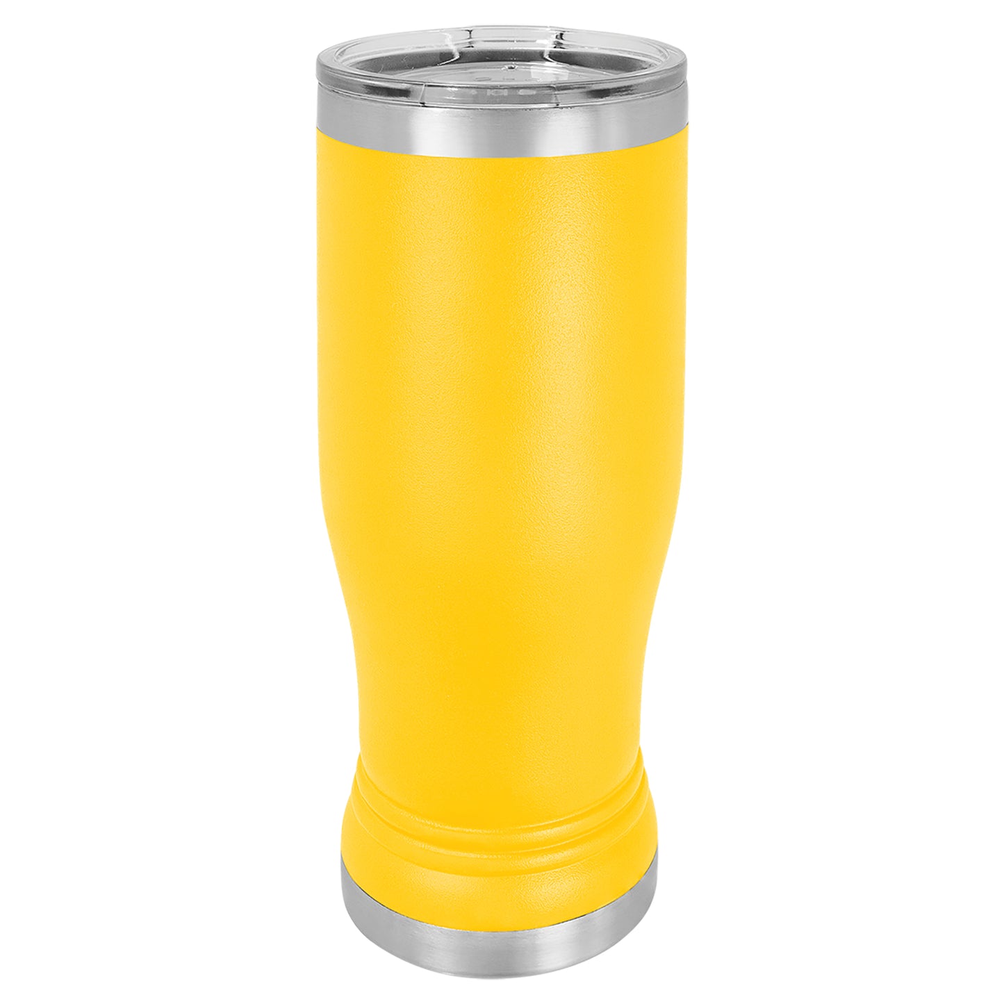 Personalized Laser Engraved  Yellow 14 oz. Polar Camel Pilsner Tumbler with Clear Lid