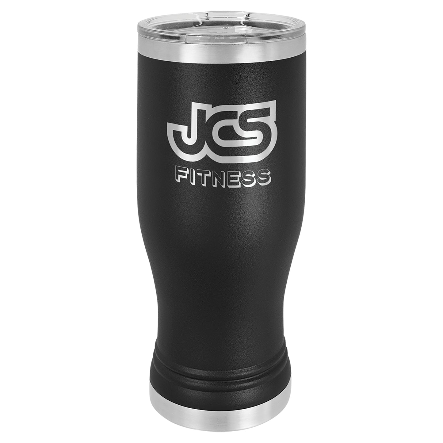 Personalized Laser Engraved  Black 20 oz. Polar Camel Pilsner Tumbler with Clear Lid