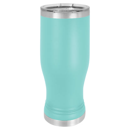 Personalized Laser Engraved  Teal 20 oz. Polar Camel Pilsner Tumbler with Clear Lid