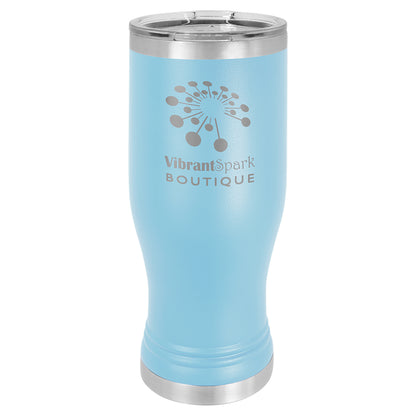 Personalized Laser Engraved  Light Blue 20 oz. Polar Camel Pilsner Tumbler with Clear Lid