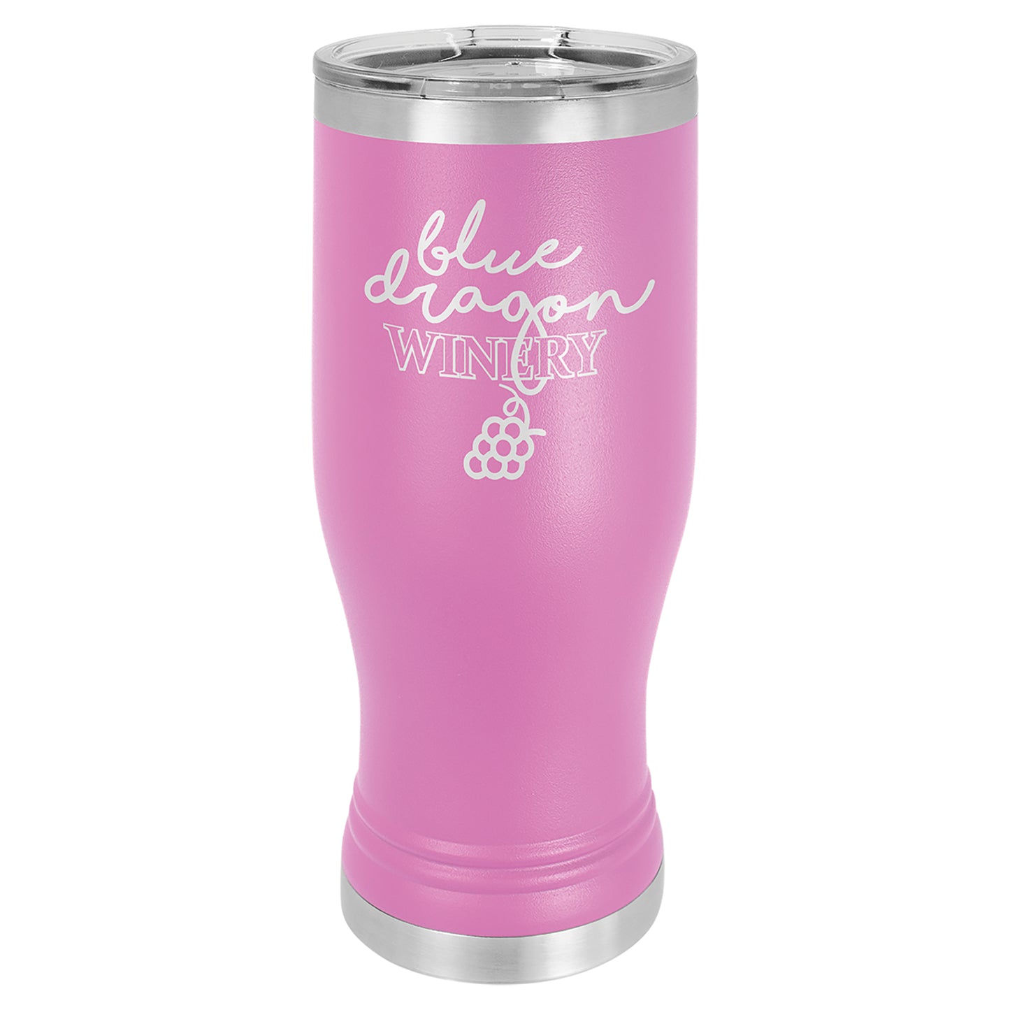 Personalized Laser Engraved  Light Purple 20 oz. Polar Camel Pilsner Tumbler with Clear Lid