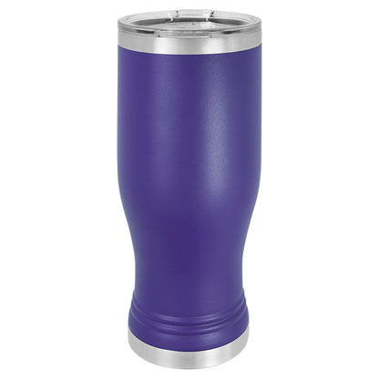 Personalized Laser Engraved  Purple 20 oz. Polar Camel Pilsner Tumbler with Clear Lid