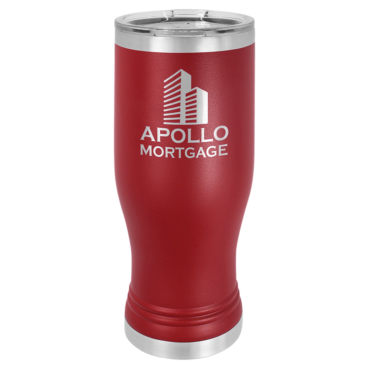 Personalized Laser Engraved  Maroon 20 oz. Polar Camel Pilsner Tumbler with Clear Lid