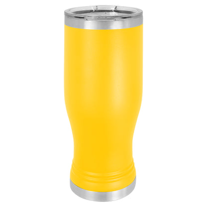 Personalized Laser Engraved  Yellow 20 oz. Polar Camel Pilsner Tumbler with Clear Lid