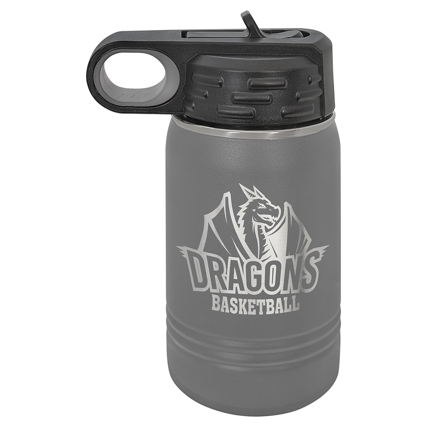 Personalized Laser Engraved  Dark Gray 12 oz. Polar Camel Water Bottle