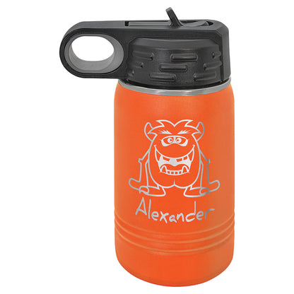 Personalized Laser Engraved  Orange 12 oz. Polar Camel Water Bottle