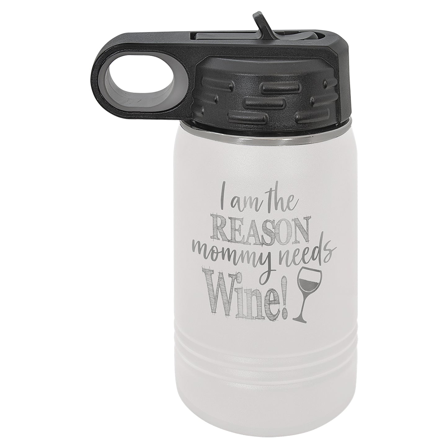 Personalized Laser Engraved  White 12 oz. Polar Camel Water Bottle