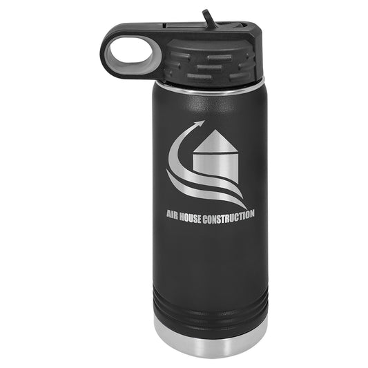 Personalized Laser Engraved  Black 20 oz. Polar Camel Water Bottle