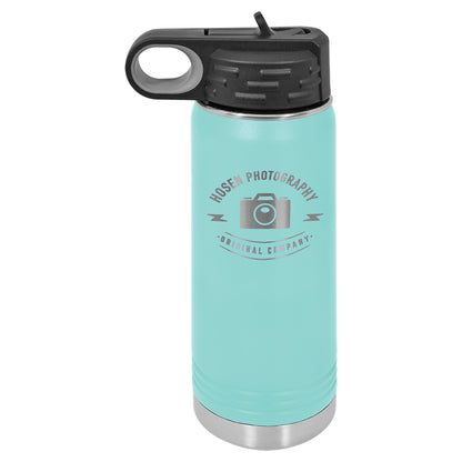 Personalized Laser Engraved  Teal 20 oz. Polar Camel Water Bottle