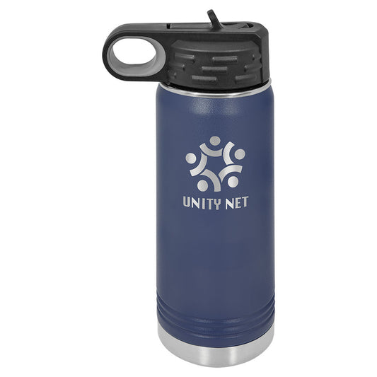 Personalized Laser Engraved Polar Camel 20 oz. Navy Blue Water Bottle