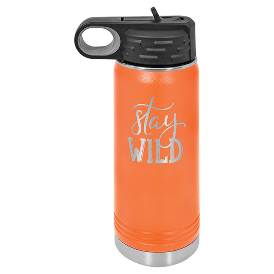 Personalized Laser Engraved  Orange 20 oz. Polar Camel Water Bottle