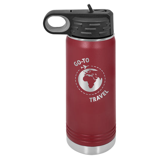 Personalized Laser Engraved  Maroon 20 oz. Polar Camel Water Bottle