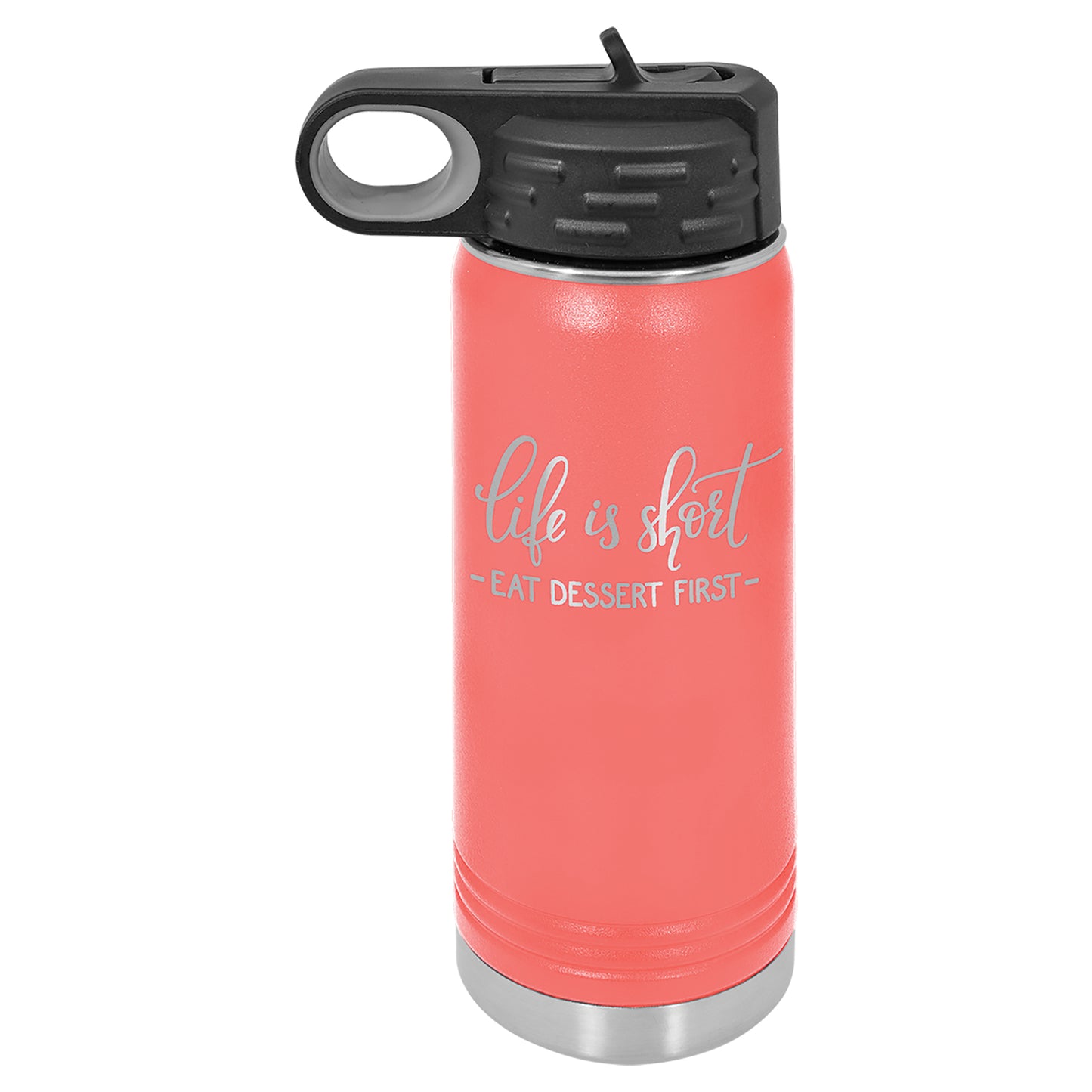 Personalized Laser Engraved  Coral 20 oz. Polar Camel Water Bottle