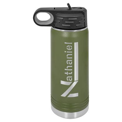 Personalized Laser Engraved  Olive Green 20 oz. Polar Camel Water Bottle