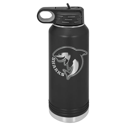 Personalized Laser Engraved  Black 32 oz. Polar Camel Water Bottle