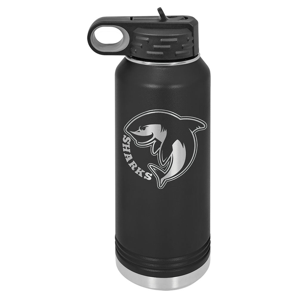 Personalized Laser Engraved Polar Camel 32 oz. Black Water Bottle