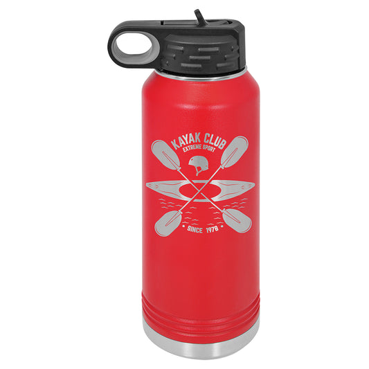 Personalized Laser Engraved  Red 32 oz. Polar Camel Water Bottle