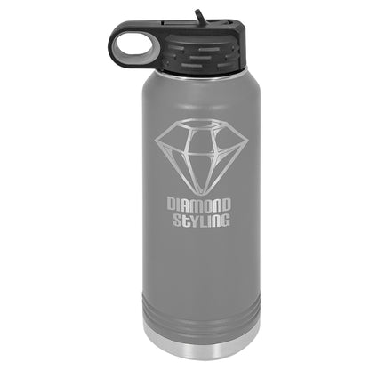 Personalized Laser Engraved  Dark Gray 32 oz. Polar Camel Water Bottle