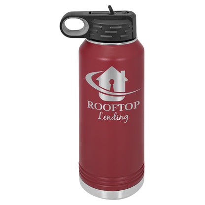 Personalized Laser Engraved  Maroon 32 oz. Polar Camel Water Bottle