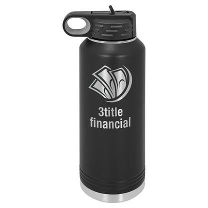 Personalized Laser Engraved  Black 40 oz. Polar Camel Water Bottle