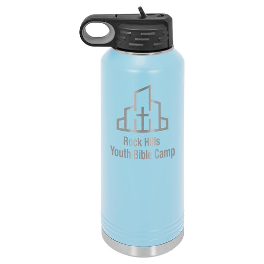 Personalized Laser Engraved  Light Blue 40 oz. Polar Camel Water Bottle