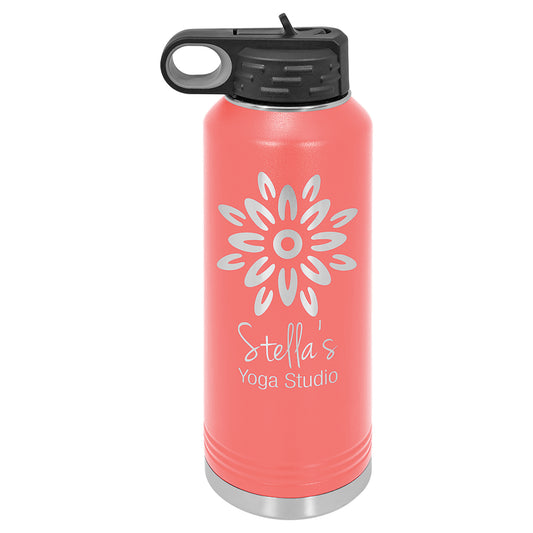 Personalized Laser Engraved  Coral 40 oz. Polar Camel Water Bottle