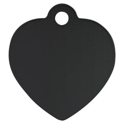 Personalized Laser Engraved 1 1/4" x 1 1/4" Black  Anodized Aluminum Heart Pet Tag