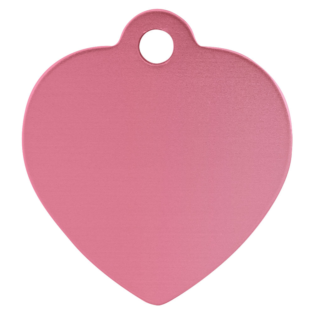 Personalized Laser Engraved 1 1/4" x 1 1/4" Pink  Anodized Aluminum Heart Pet Tag