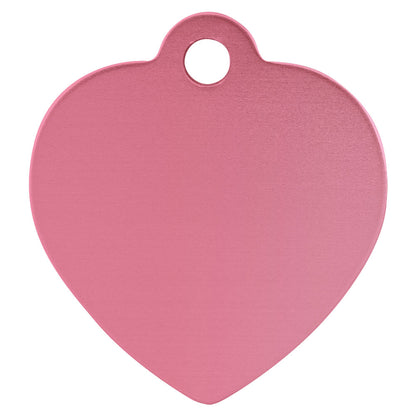 Personalized Laser Engraved 1 1/4" x 1 1/4" Pink  Anodized Aluminum Heart Pet Tag