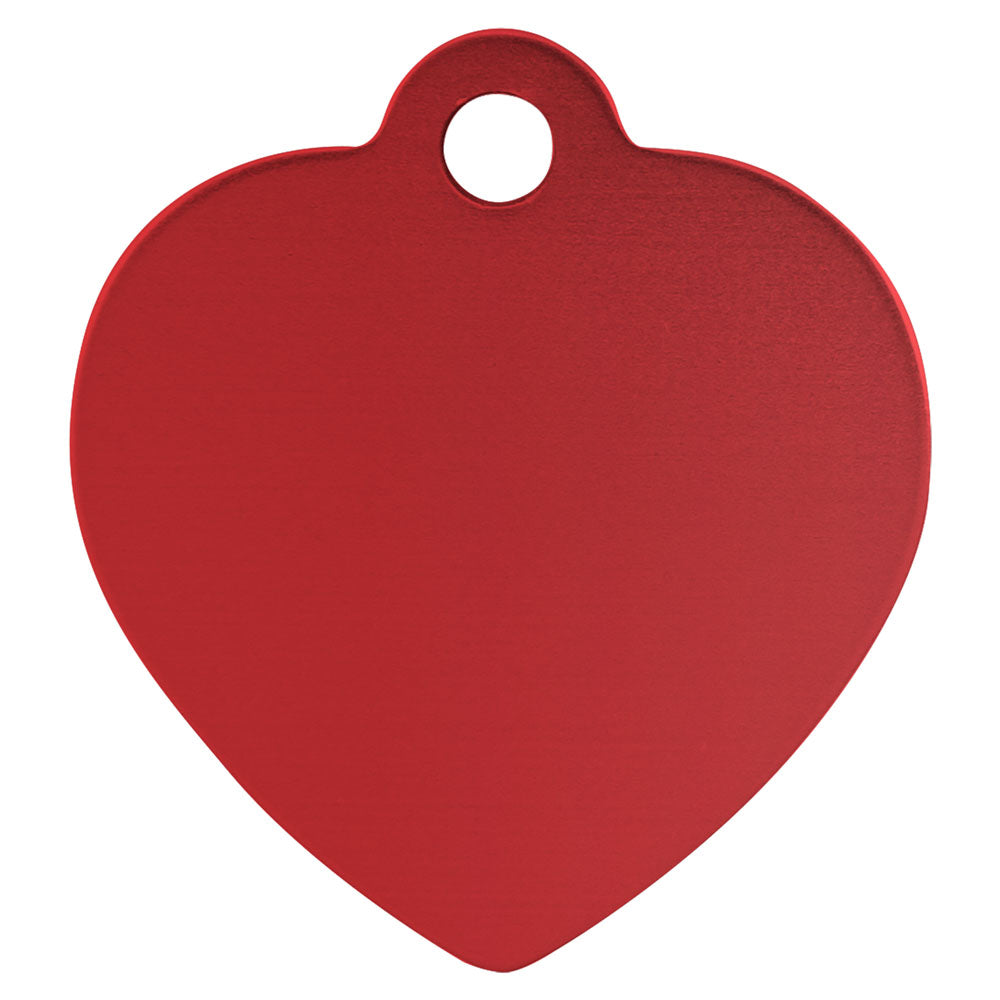 Personalized Laser Engraved 1 1/4" x 1 1/4" Red  Anodized Aluminum Heart Pet Tag