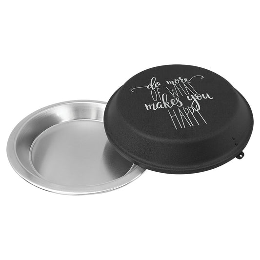 Personalized Laser Engraved 9" Aluminum Pie Pan with Black Lid