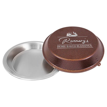 Personalized Laser Engraved 9" Aluminum Pie Pan with Copper Lid