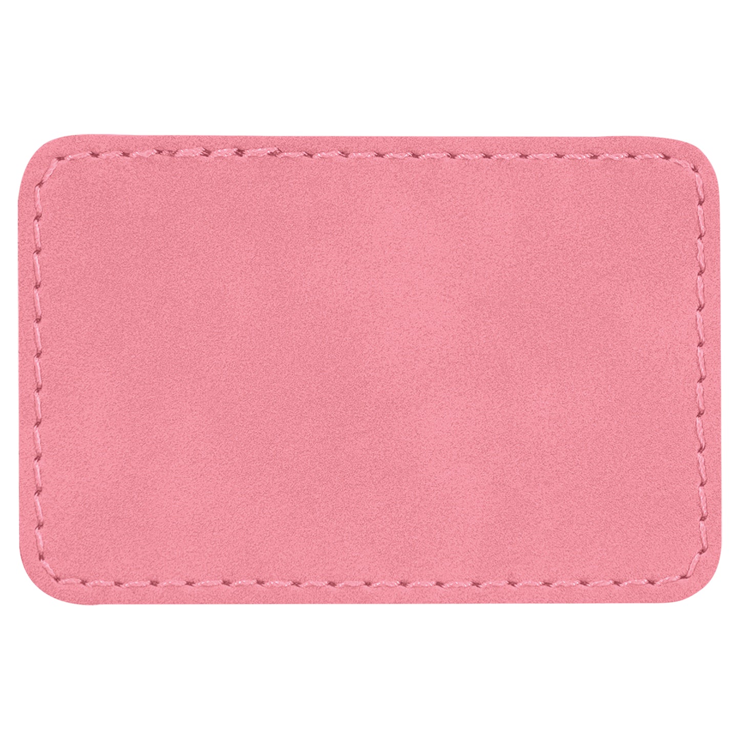 Personalized Laser Engraved 3" x 2" Rectangle Pink Leatherette Patch with Adhesive