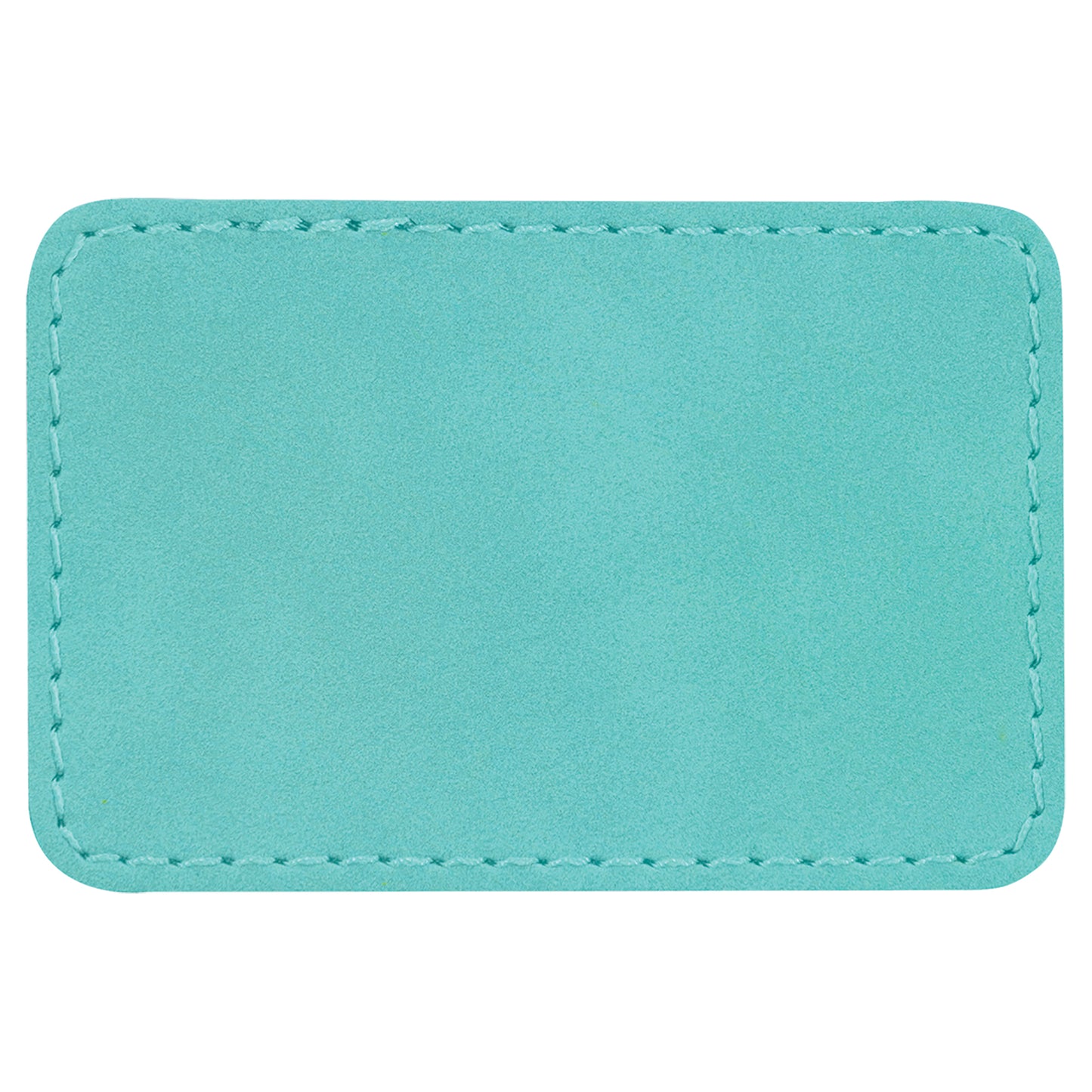 Personalized Laser Engraved 3" x 2" Rectangle Teal Leatherette Patch with Adhesive