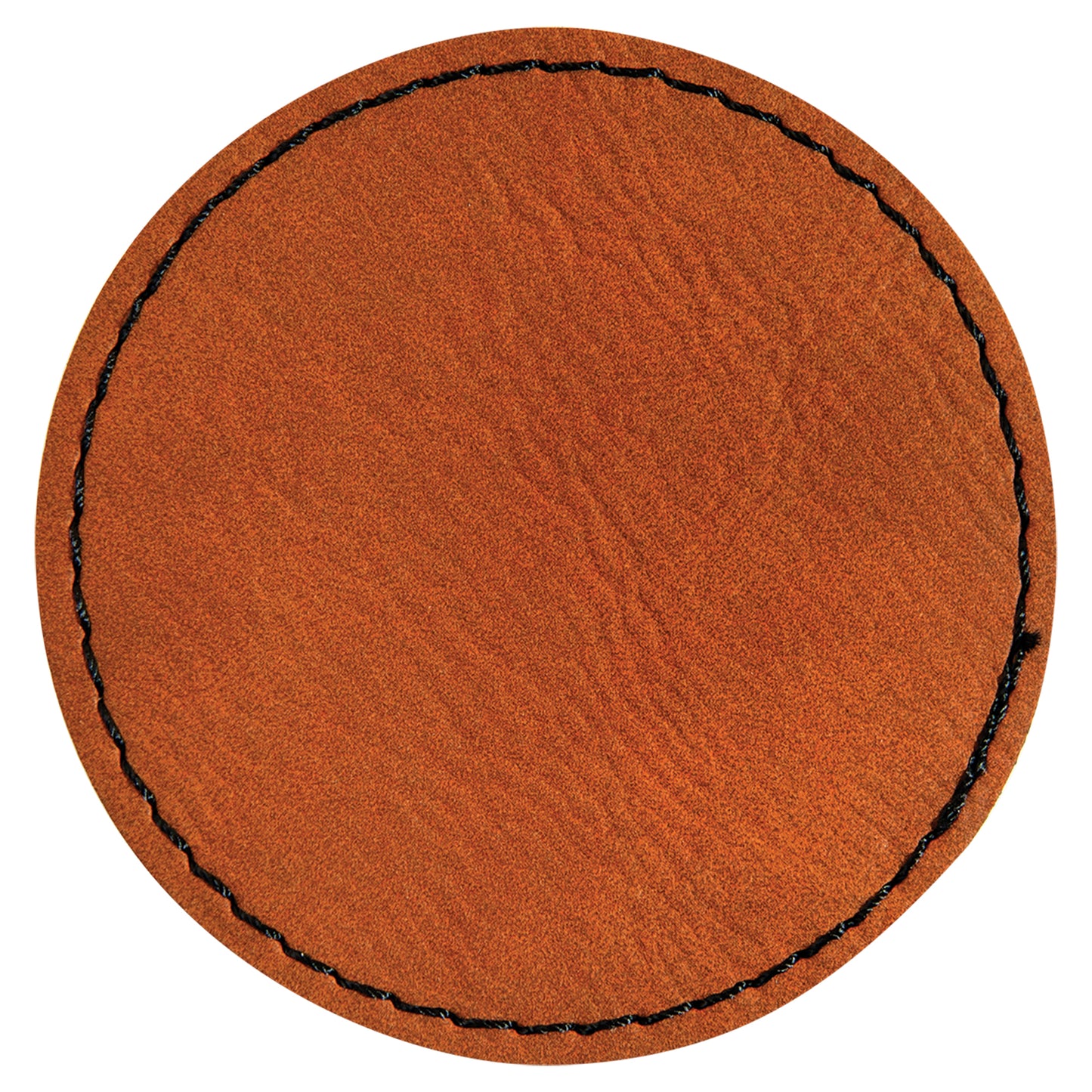 Personalized Laser Engraved 2 1/2" Round Rawhide Leatherette Patch with Adhesive