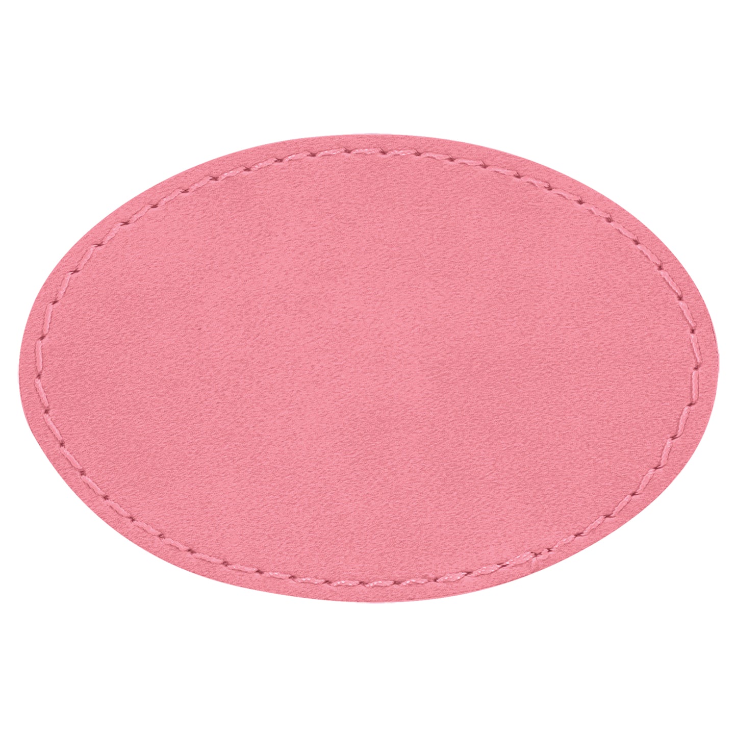 Personalized Laser Engraved 3" x 2" Oval Pink Leatherette Patch with Adhesive