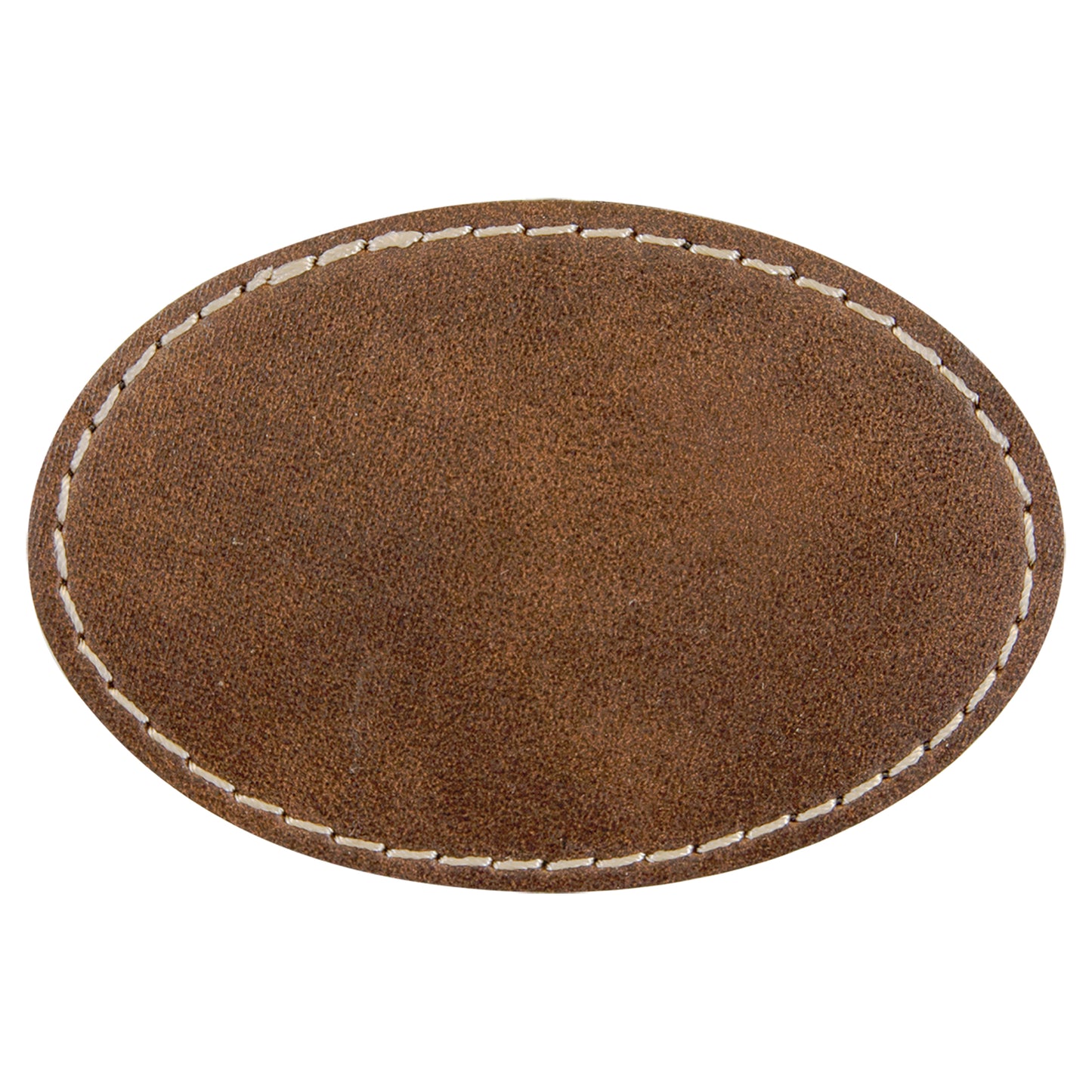 Personalized Laser Engraved 3" x 2" Oval Rustic/Gold Leatherette Patch with Adhesive