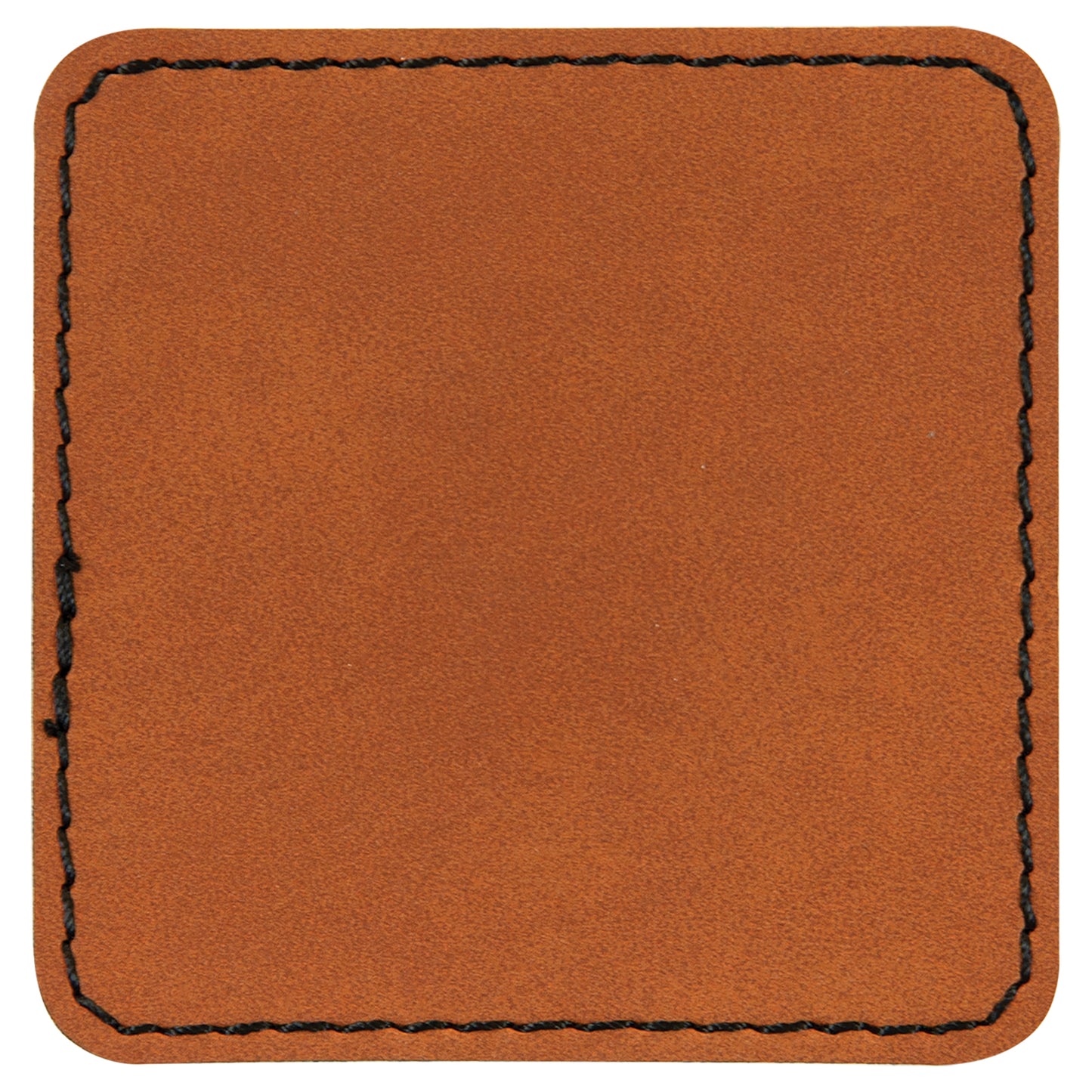 Personalized Laser Engraved 2 1/2" x 2 1/2" Square Rawhide Leatherette Patch with Adhesive