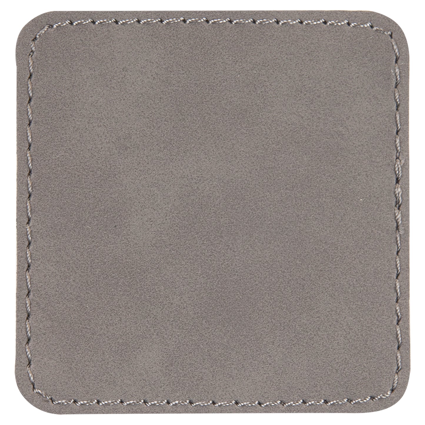 Personalized Laser Engraved 2 1/2" x 2 1/2" Square Gray Leatherette Patch with Adhesive