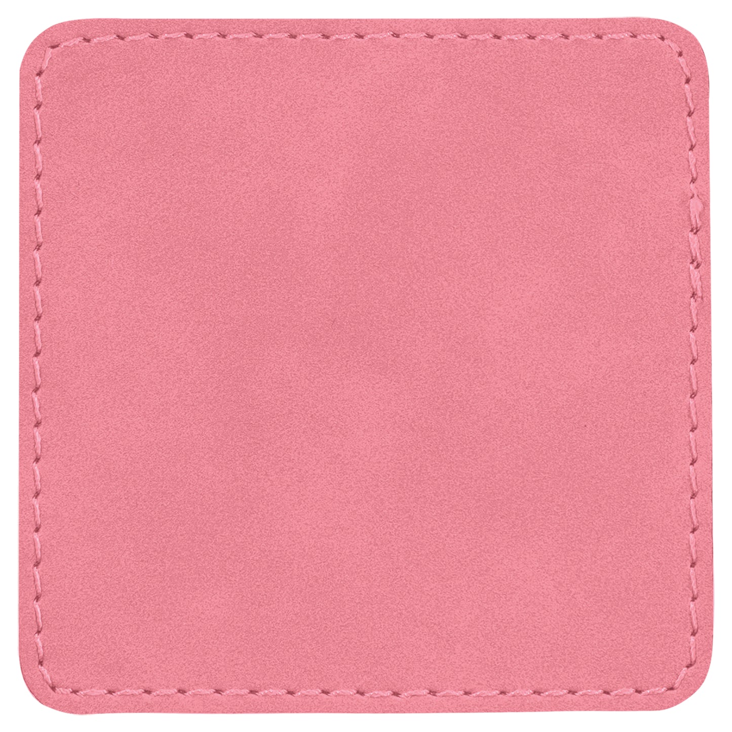 Personalized Laser Engraved 3" x 3" Square Pink Leatherette Patch with Adhesive