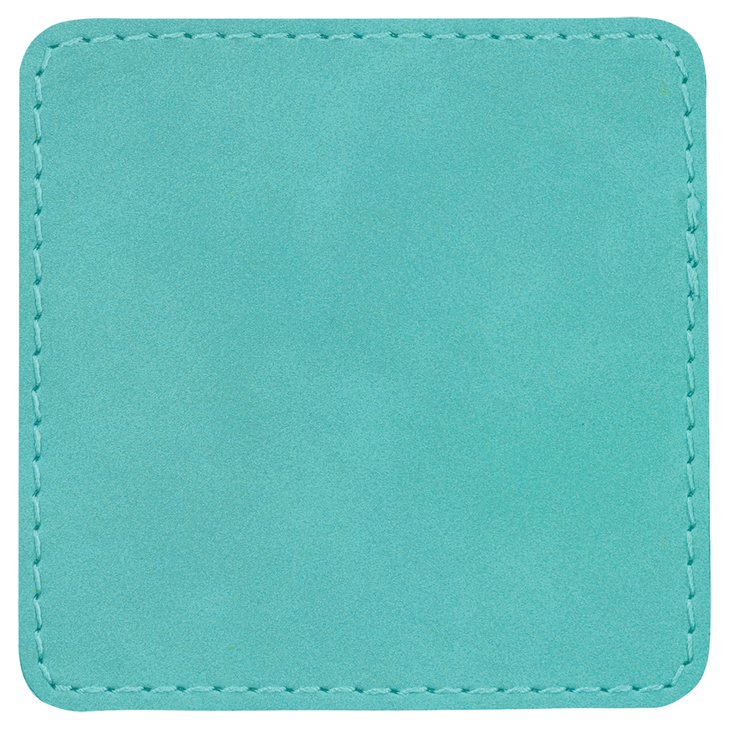 Personalized Laser Engraved 3" x 3" Square Teal Leatherette Patch with Adhesive