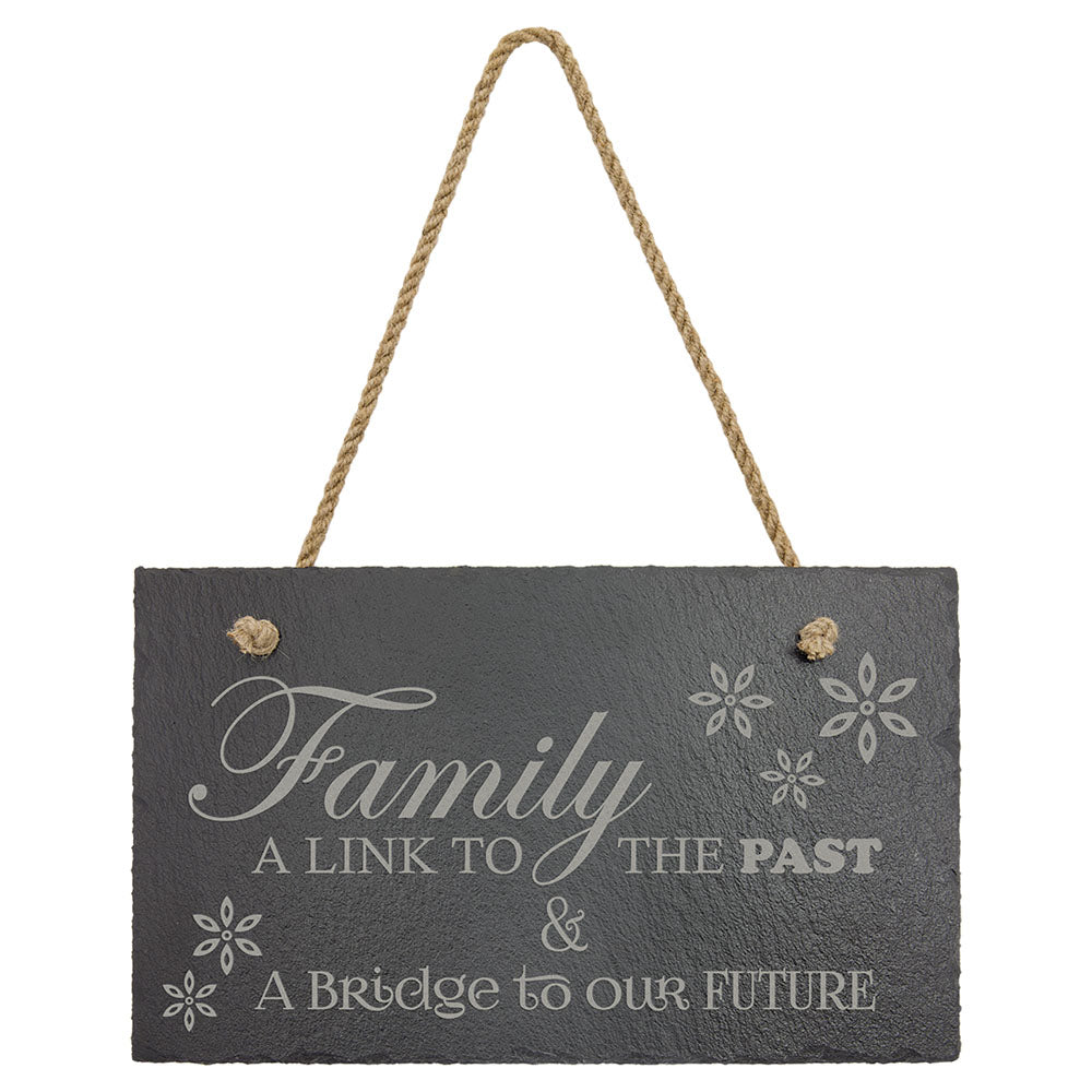 Personalized Laser Engraved 10" x 4" Rectangle Slate Decor with Hanger String