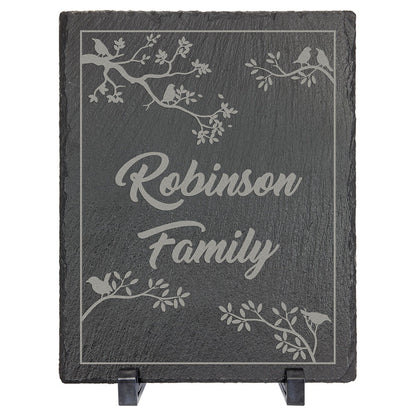 Personalized Laser Engraved 10" x 8" Rectangle Slate Decor with Plastic Feet