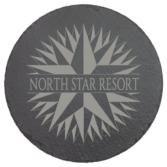 Personalized Laser Engraved 9 3/4" Round Slate Decor with Foam Pads