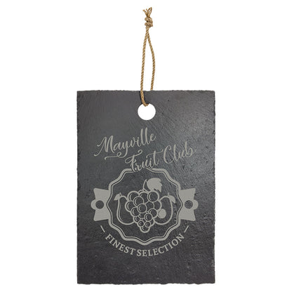 Personalized Laser Engraved 9" x 6" Rectangle Slate Cutting Board with Hanger String