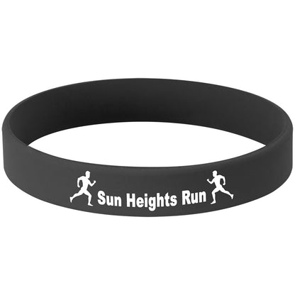 Personalized Laser Engraved 4 1/8" Black/White Silicone Bracelet