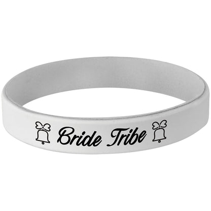 Personalized Laser Engraved 4 1/8" White/Black Silicone Bracelet